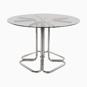 4-Blatt Stahl Tisch, Italien, 1960er