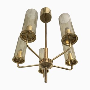Fully Restored Mid-Century Swedish Brass Chandelier by Hans-Agne Jakobsson for AB Markaryd, 1970s