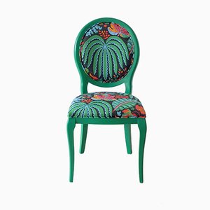 Beechwood Chair with Tropical Sanderson Fabric by Photoliu