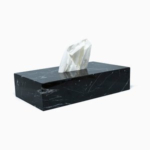 Black Marble Tissue Cover Box from Fiammettav Home Collection