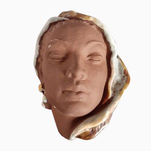 Maschera in ceramica di Karlsruher Majolika, anni '50