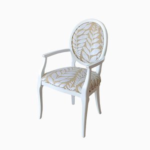 Chaise Blanc Pur avec Accoudoirs et Tissu Designers Guild de Photoliu