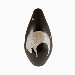 Vaso Mid-Century in ceramica con bufali