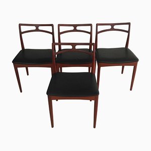 Danish Dining Chairs in Teak by Johannes Andersen for Christian Linneberg, Restored with Reupholstery, 1960s, Set of 4