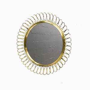 Espejo espiral pequeño de latón, años 50