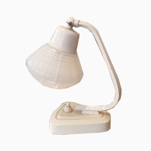 Lampade da comodino bianche, anni '50, set di 2