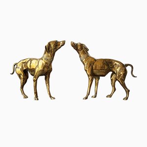 Brass Dog Statuettes, 1960s, Set of 2