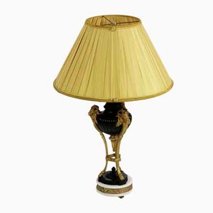 Empire Style Table Lamp in 2 Patina Bronze, 1880s