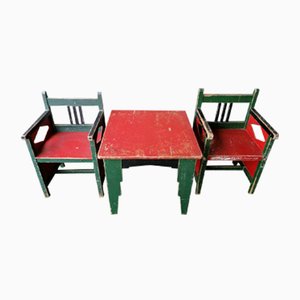 Chaises pour Enfants par Egbert Reitsma, Pays-Bas, 1920s, Set de 3