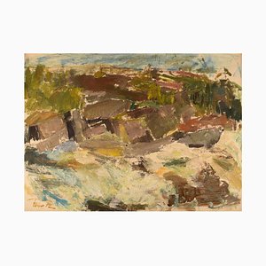 Landscape Modernist Oil on Canvas par Rune P, Suède
