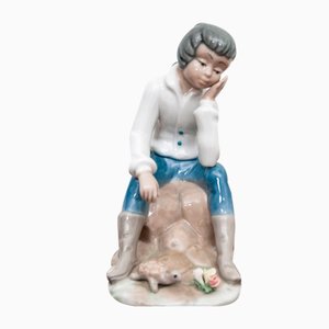 Spanish Porcelain Boy Figurine from Tengra, 1970s