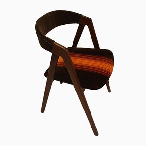Danish Office Chair with Brown Orange Fabric, 1966