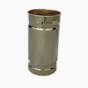 Portaombrelli in ottone massiccio martellato, Italia, anni '70