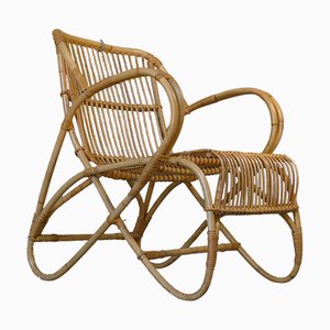 Mid-Century Sessel aus Rattan & Bambus von Rohé Noordwolde, 1950er