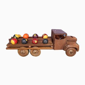 Vintage Spielzeugauto aus Holz von Dejou