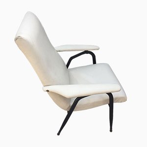 White Leatherette Lounge Chair, 1960s