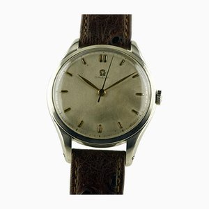 Reloj Jumbo de acero inoxidable de cuerda de Omega, Suiza, años 40