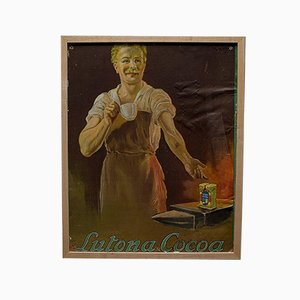 Póster Lutona publicitario inglés antiguo de cacao, década de 1900