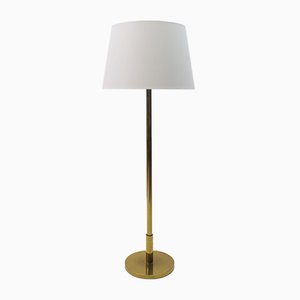 Large Brass and Fabric Floor Lamp, 1970s