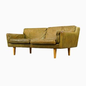 Leather Sofa by Illum Wikkelsø for Holger Christiansen, 1960s
