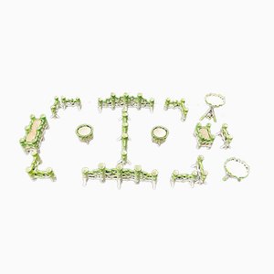 Großer Mid-Century Tafelaufsatz aus glasierter Keramik