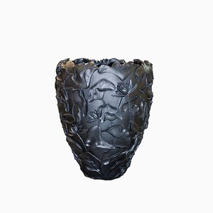 Lotus Vase aus Harz & Mattschwarz von VGnewtrend