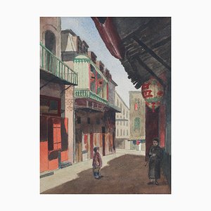 Gouache Chinatown San Francisco par Edward Wilson Currier, 1903