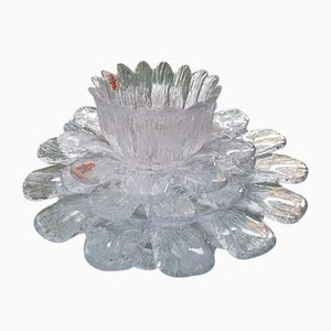 Large Clear Flower-Shaped Bowls from Holmegaard, 1970s, Set of 4