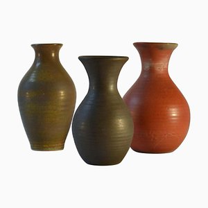 Mid-Century Dutch Studio Ceramic Vases, 1960s, Set of 3