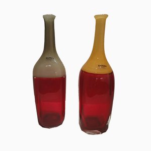 Vases Bouteille par Alfredo Barbini pour Barbini Murano, 1970s, Set de 2