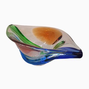 Large Rhapsody Glass Bowl by Frantisek Zemek for Mstisov, 1950s