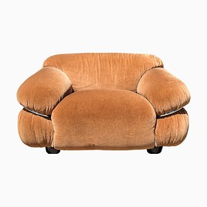 Poltrona Space Age in velluto di alpaca di Gianfranco Frattini per Cassina, 1972