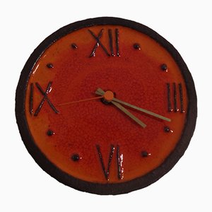 Ceramic Wall Clock from Junghans, 1970s