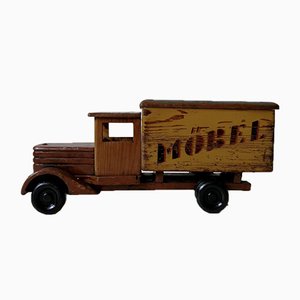 Coche de juguete vintage de madera, años 40
