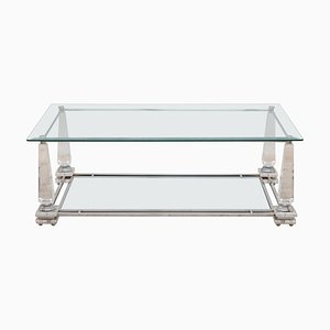 Hollywood Regency Rectangular Acrylic Glass Obelisk Coffee Table, 1976
