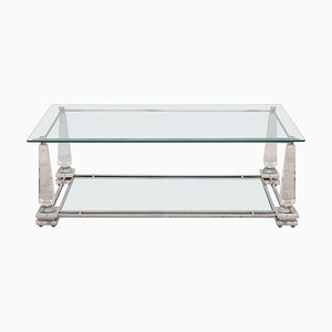 Hollywood Regency Rectangular Acrylic Glass Obelisk Coffee Table, 1976