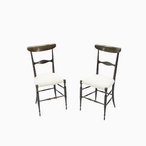 Walnut Dining Chairs by Fratelli Levaggi & Giuseppe Gaetano Descalzi for Campanino Chiavari, 1950s, Set of 6