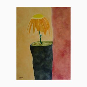 Oil on canvas of Vincent Greby " Sad Flower" 2019