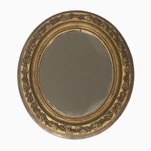 Kleiner französischer vergoldeter ovaler Spiegel, 1900er