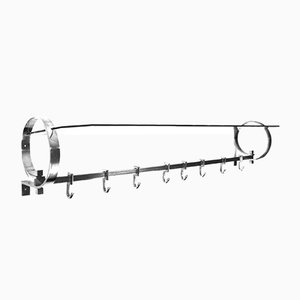 Vintage Bauhaus Chrome-Plated Brass Coat and Hat Rack, 1940s