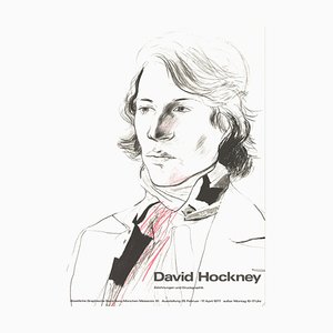 Zeichnungen und Drucke Peter mit Schal Offset Lithographie nach David Hockney, 1977