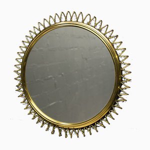 Specchio a spirale in ottone, anni '50