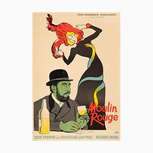 Moulin Rouge Original Vintage Movie Poster by Lucjan Jagodzinski, Polish, 1957