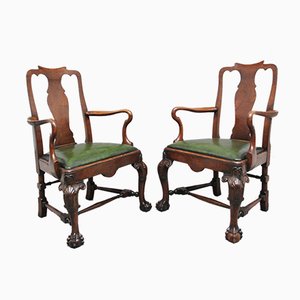 19th Century Walnut Armchairs, Set of 2
