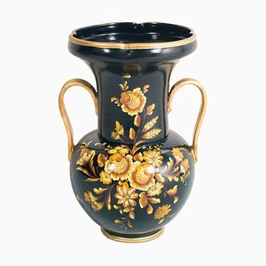 Große handdekorierte Terrakotta-Vase aus Neoklassizismus, 19. Jh. Von Telatin für Nove Bassano, 1848