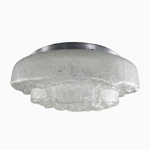 Mid-Century Frosted Ice Glass Ceiling Lamp from Doria Leuchten, 1960s