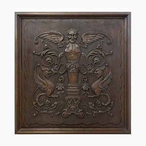 Placca Chimera rinascimentale in legno intagliato, Francia, XIX secolo