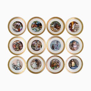 Royal Copenhagen Porcelain with Plates Motifs from H.C. Andersen's Fairy Tales, 1970s, Set of 12