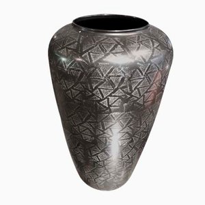 Large Black and Silver Vase, 1970s