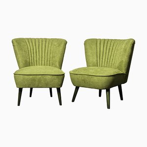 Set of Green Cocktail Chairs, 1950s
